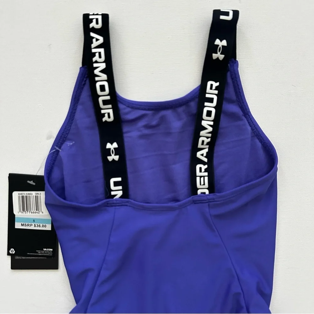 Under Armour Girls Royal Purple One Piece Swimsuit Size 5